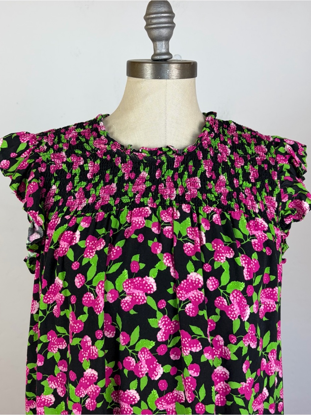 ModCloth Raspberry Floral Shirt - Picture 3 of 7